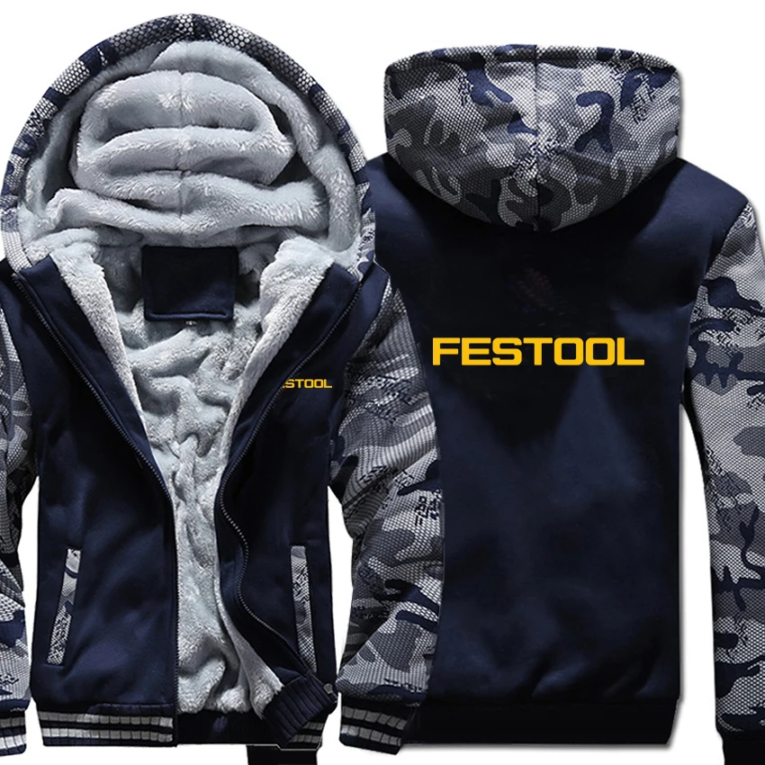 

Festool Tools Hoodies Camouflage Sleeve Jacket Hoody Zipper High Quality Winter Fleece Festool Tools Sweatshirt