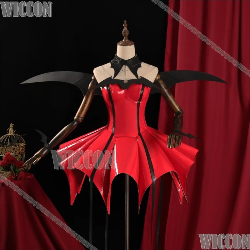 Lunatic Charm Tsukiyomi Utau Аниме Shugo Chara Косплей Костюм Сексуальное Красное Платье Крыло