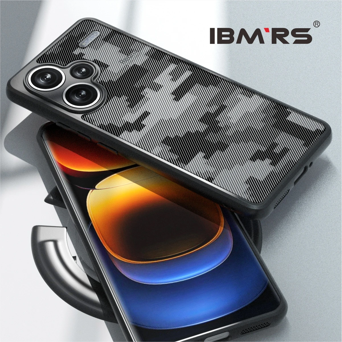 

ibmrs for Xiaomi Redmi Note 13 pro+ Anti-Fingerprint Camo Case ,matte Clear transparent phone protective case