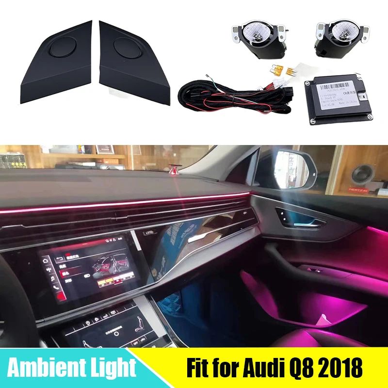 

Decorate Interior Ambient Light Fit for Audi Q8 2018 Up Led Lift Tweeter 32 Colors Rotating Tweeter Car