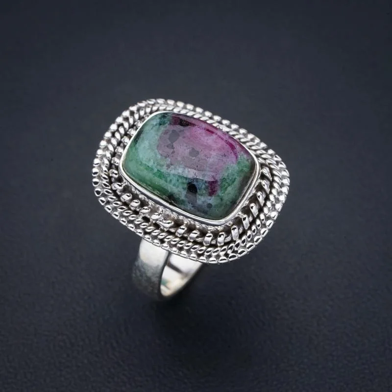 

StarGems Ruby Zoisite Handmade 925 Sterling Silver Ring 8.25 F1306
