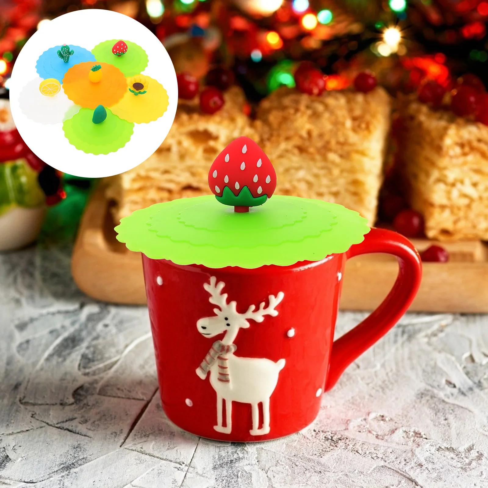 

Cup Cover Lid Mug Silicone Lids Covers Coffee Round Drink Replacement Proof Leakdrinking Leakproofseal Tea Circle Universal Hot