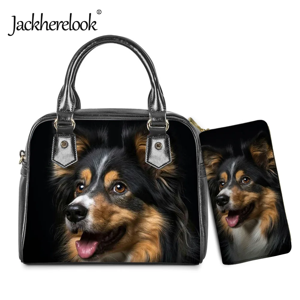 

Jackherelook 3D Сумки из искусственной кожи с рисунком собаки для женщин сумки через плечо и модный кошелек для монет 2 шт./компл. Bolsa Feminina 2022 подарок
