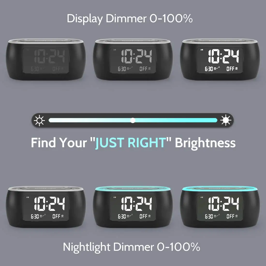 Двойной будильник для спальни 7-цветный ночник диммер зарядное устройство USB