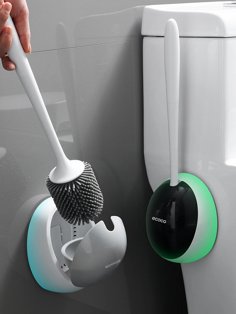 

Silicone Toilet Brush Holder Wall Mounted Bathroom Hanging Plastic Nordic Trump Toilet Cleaning Brush Modern banheiro Home Items