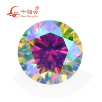 rainbow colorful round shape brilliant cut vvs moissanite loose gems stone by qianxianghui