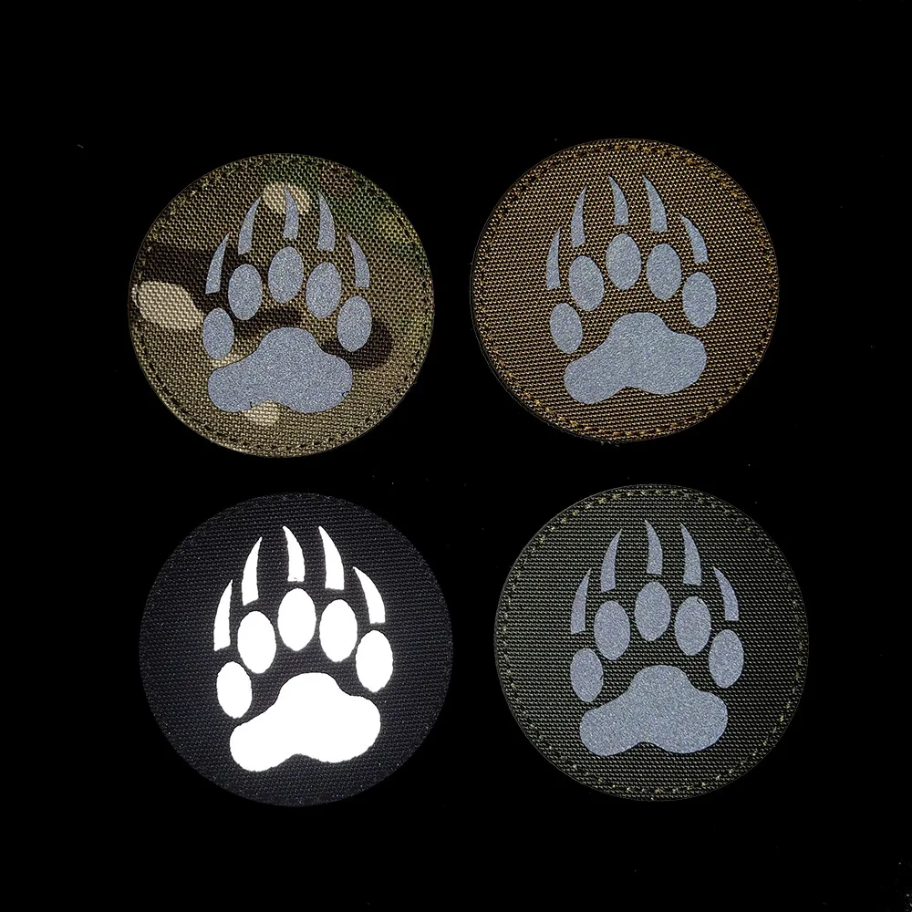 

Infrared Reflection Bear Claw Velcro Outdoor Sports Bag Tactical Sticker Morale Badge Cute Patch Costume Morale Decoration Gift