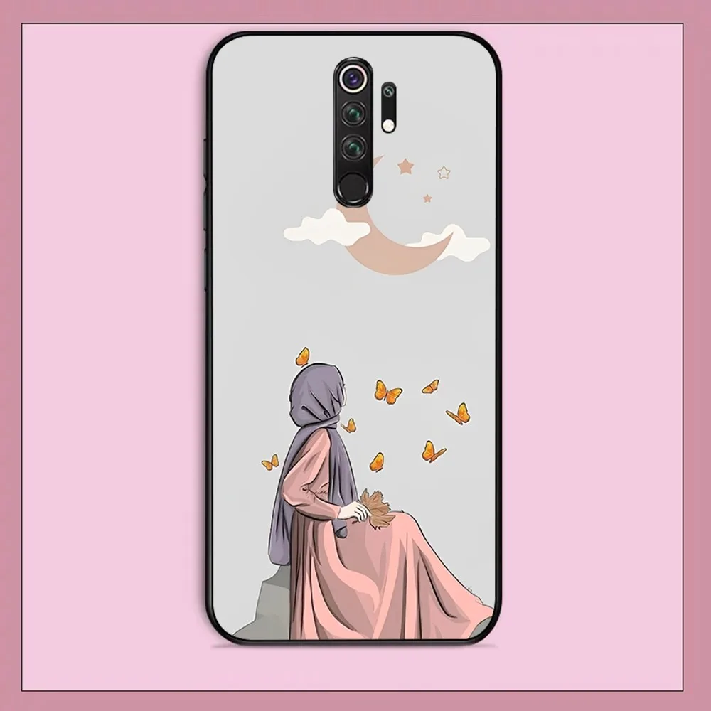 ł arabski hidżab dziewczyna etui na telefon dla Redmi Note 4 X 5 A 6 7 8 Pro T 9 9S 10 11 11S 11Epro PocoM3pro
