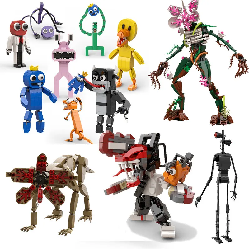 Конструктор радужные друзья игрушка персонажи мультфильмов Синий монстр и