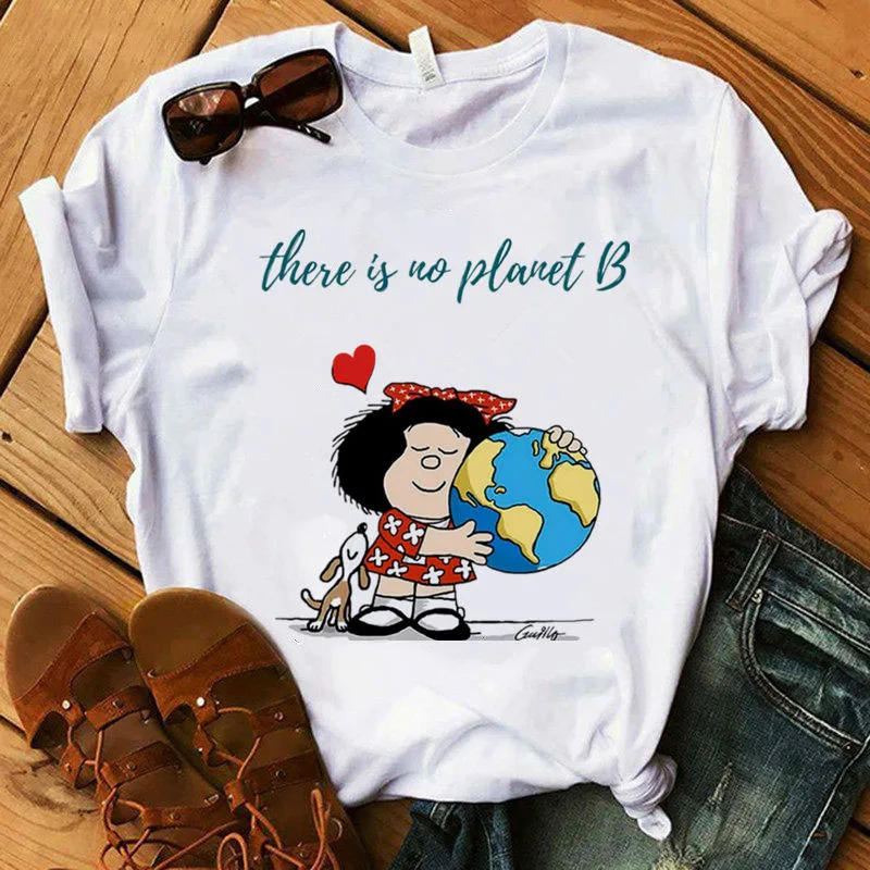 

Kawaii Mafalda Graphic Tshirts Women Summer Harajuku Casual Tops Ladies Harajuku Streetwear Retro T Shirt Camisetas De Mujer