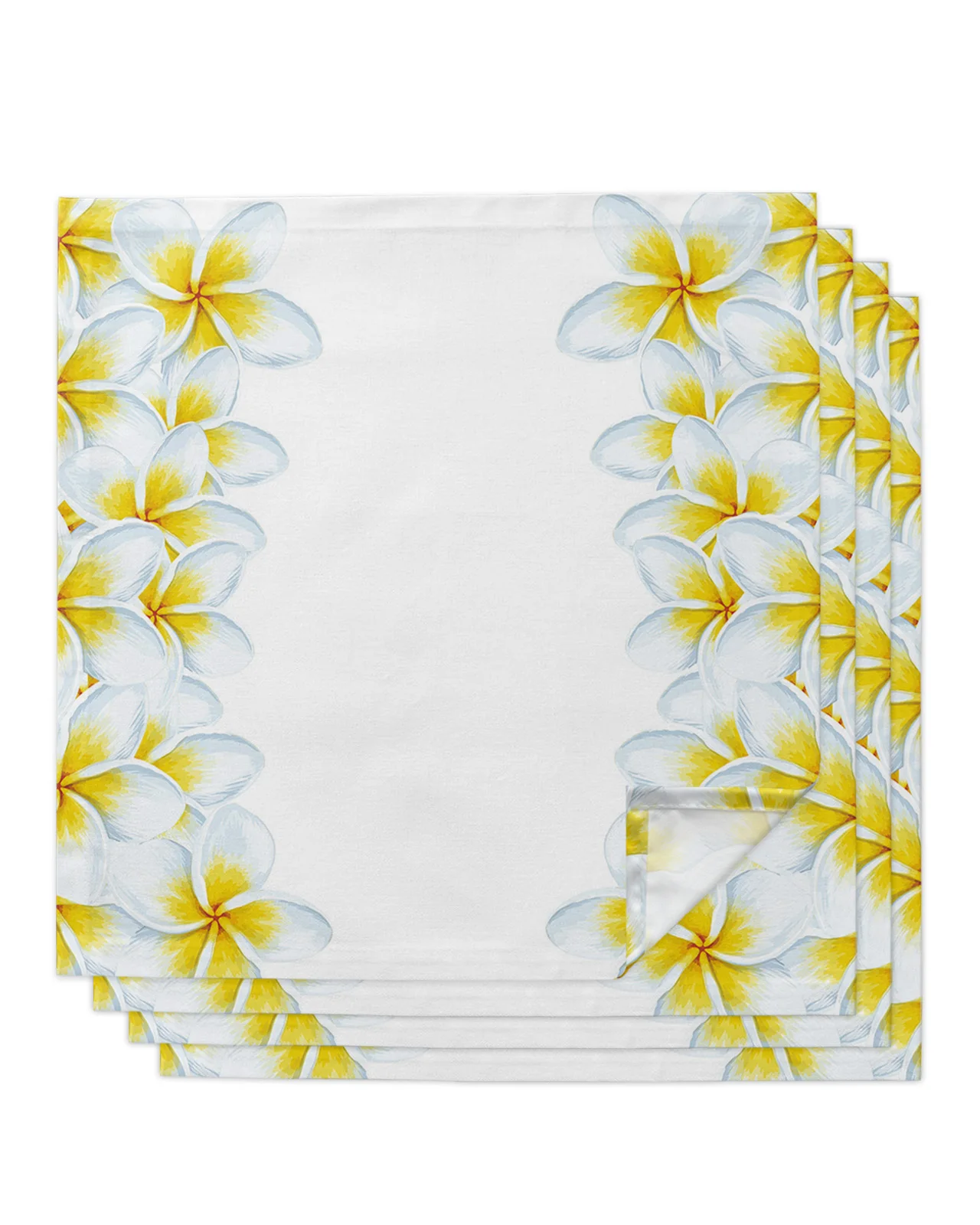 

Белый цветок Плюмерия скатерть Набор салфеток Салфетка для вечерние ринки свадьбы скатерть кухонные Столовые Салфетки