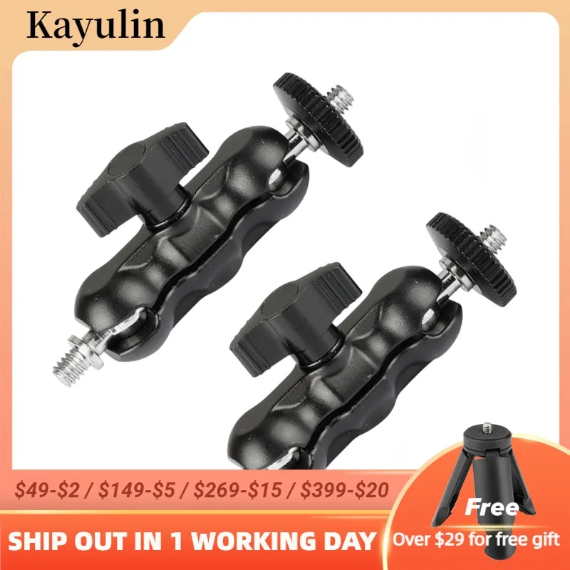 

Kayulin Универсальный 1/4 "-20 крепление МНИ шаровой головки удлинитель черная ручка из-за цветопередачи монитора светодиодной вспышкой светильн...