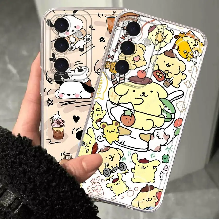 Фото Чехол для телефона Sanrio Pompompurin Pochacco для Samsung Galaxy A12 A35 A15 A51 A22 A06 A35 A72 A71 A72 A54 A50 A56 A73 №4