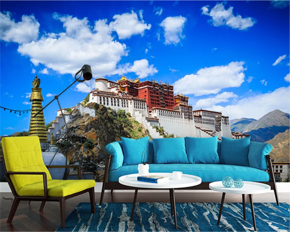 

Обои Beibehang papel de parede под заказ, современные обои с изображением природного ландшафта, архитектуры, ресторана, дивана