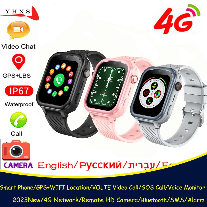 

4G Smart Kids GPS WIFI Trace Location Child Student Smartwatch HD Camera Voice Monitor Video SOS Call SMS Phone Wristwatch Watch