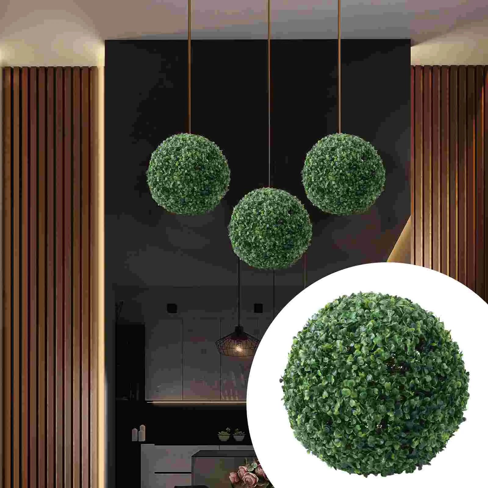 

Topiary Artificial Boxwood Hanging Faux Decorative Outdoor Ornament Fake Ceiling Simulated Greenery Decor Green Simulation