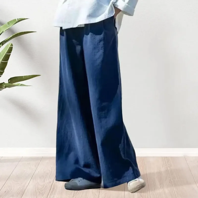 Дышащие женские брюки с эластичной высокой талией широкие карманами однотонные