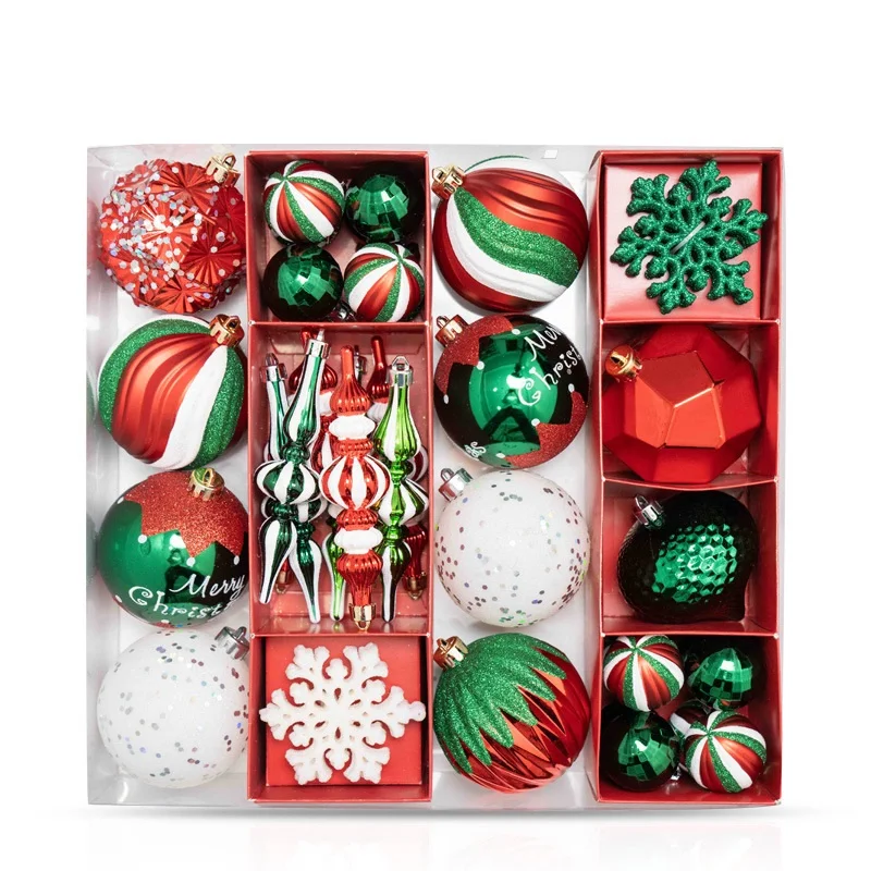 

Navidad Creative 50pcs Christmas Ornament Set X-mas Tree Hanging Balls Bauble Pendants Decor for Home