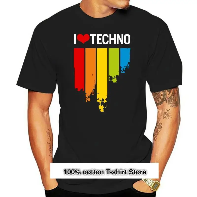 

Camisetas de manga corta con cuello redondo para hombre, ropa para adultos, Techno Music