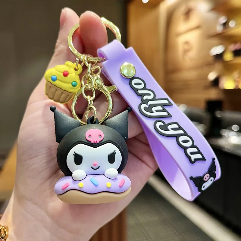 Серьга-брелок Sanrio Cartoon Cute Donut с Курами, Маймелоди, Синнамороллом, Пом-Пурином и KT Doll Toy Bag Hanging Jewelry Kids Gifts.