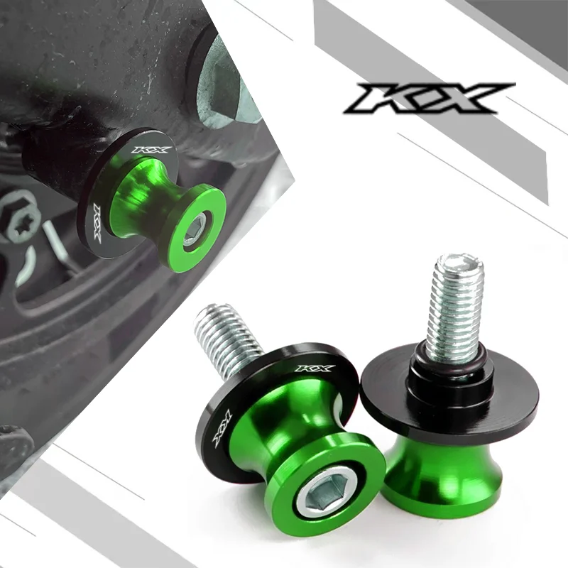 

For Kawasaki KX65 KX80 KX85 KX125 KX250 KX250F KX450F Motorcycle Accessories CNC M6/M8/M10 Swingarm Spools Sliders Stand Screws