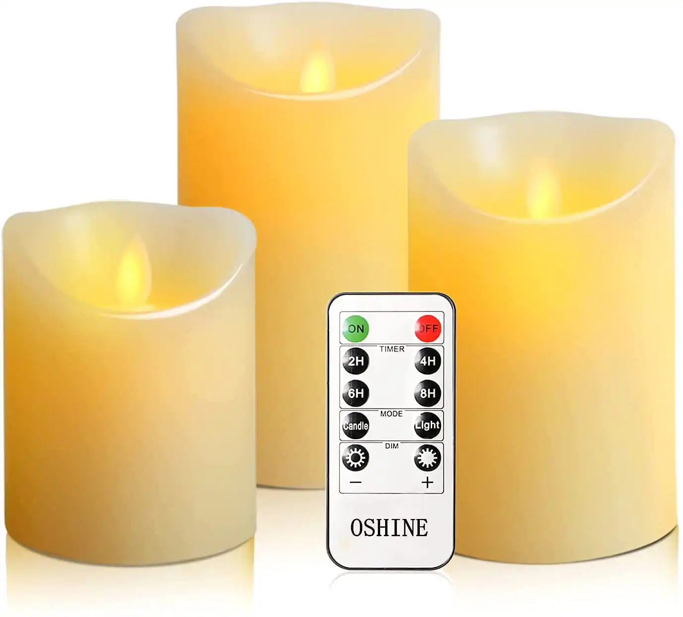 

Free Shipping Flameless Candles LED Lights Battery Candles 3-pack Moving Wick True Wax Electric Pillar Candles Votive Flicker Li