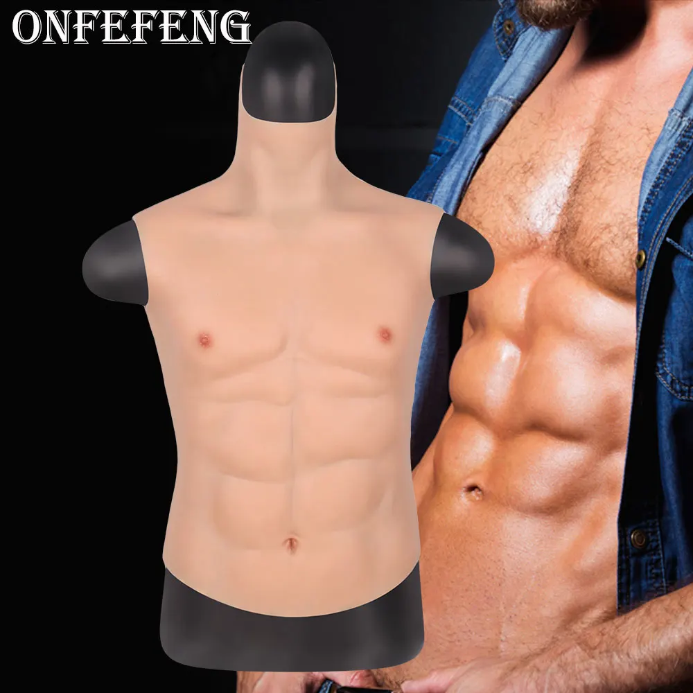 

Поддельные искусственные реалистичные мышцы силиконовые грудные боди для живота Трансвестит транссексуалов Косплей Маскарад