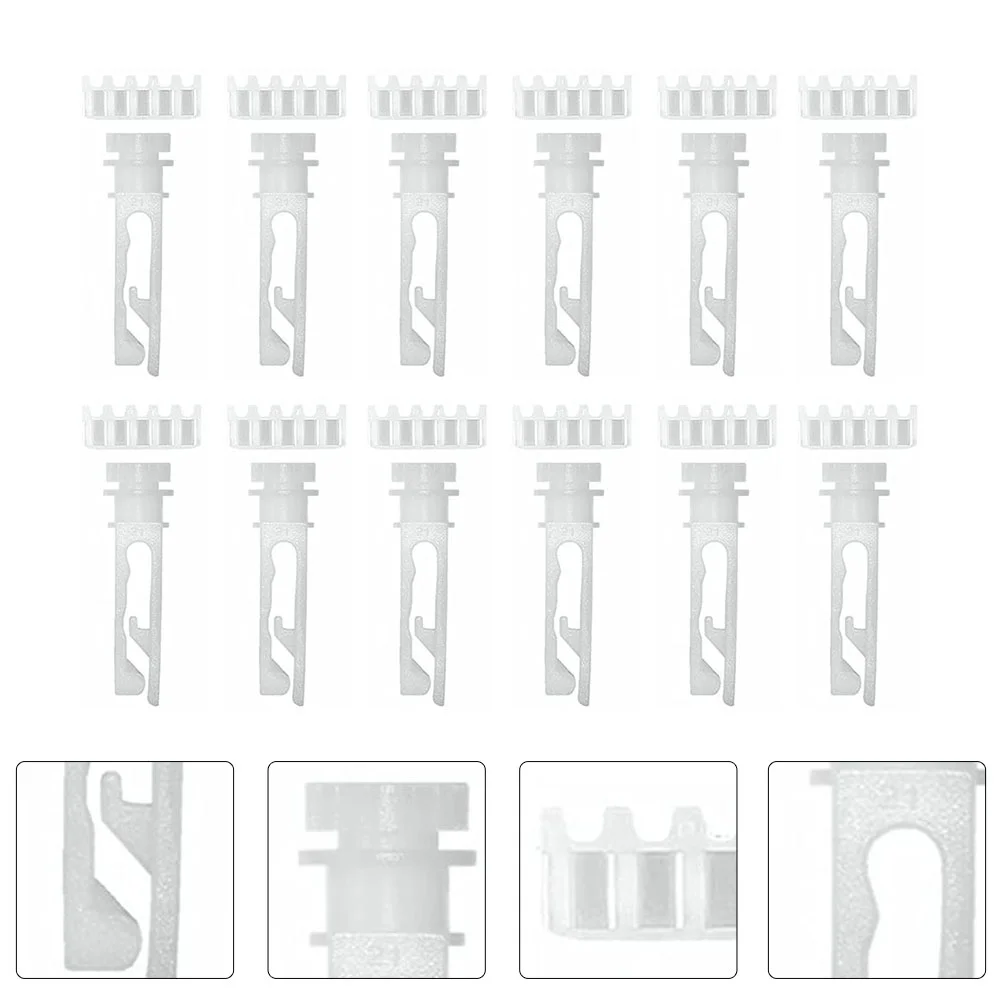

12 Sets Easy Curtains Shutter Gear Vertical Blinds Repair Fittings Simple Pulley 0.8x0.8x2.2cm Supply White Plastic