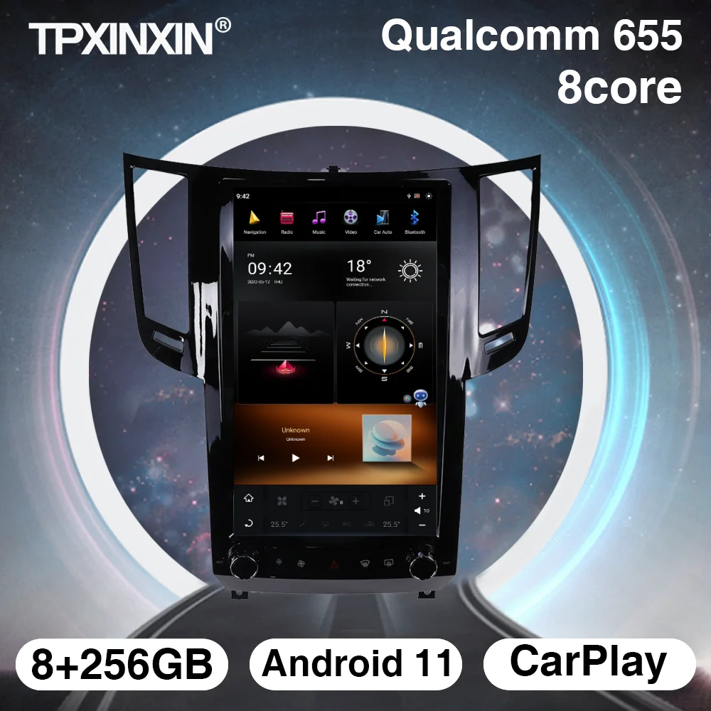 

Автомагнитола Tesla Style Android 11 с GPS для Infiniti FX FX25 FX35 FX37 QX70 2007 2008 2009 2010 2011 2012-2015, мультимедийный плеер