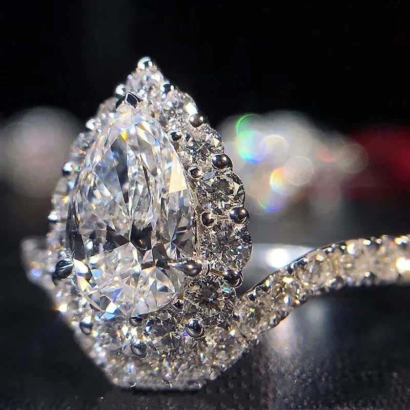 Новые великолепные свадебные аксессуары кольца на палец с большим каплевидным