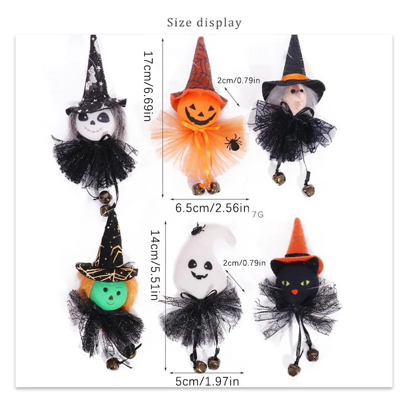 

Halloween Ghost Witch Pumpkin Faceless Doll Horror Scary Hanging Decor Pendant Christmas Party Decoration Ornaments 6.5*17*2cm