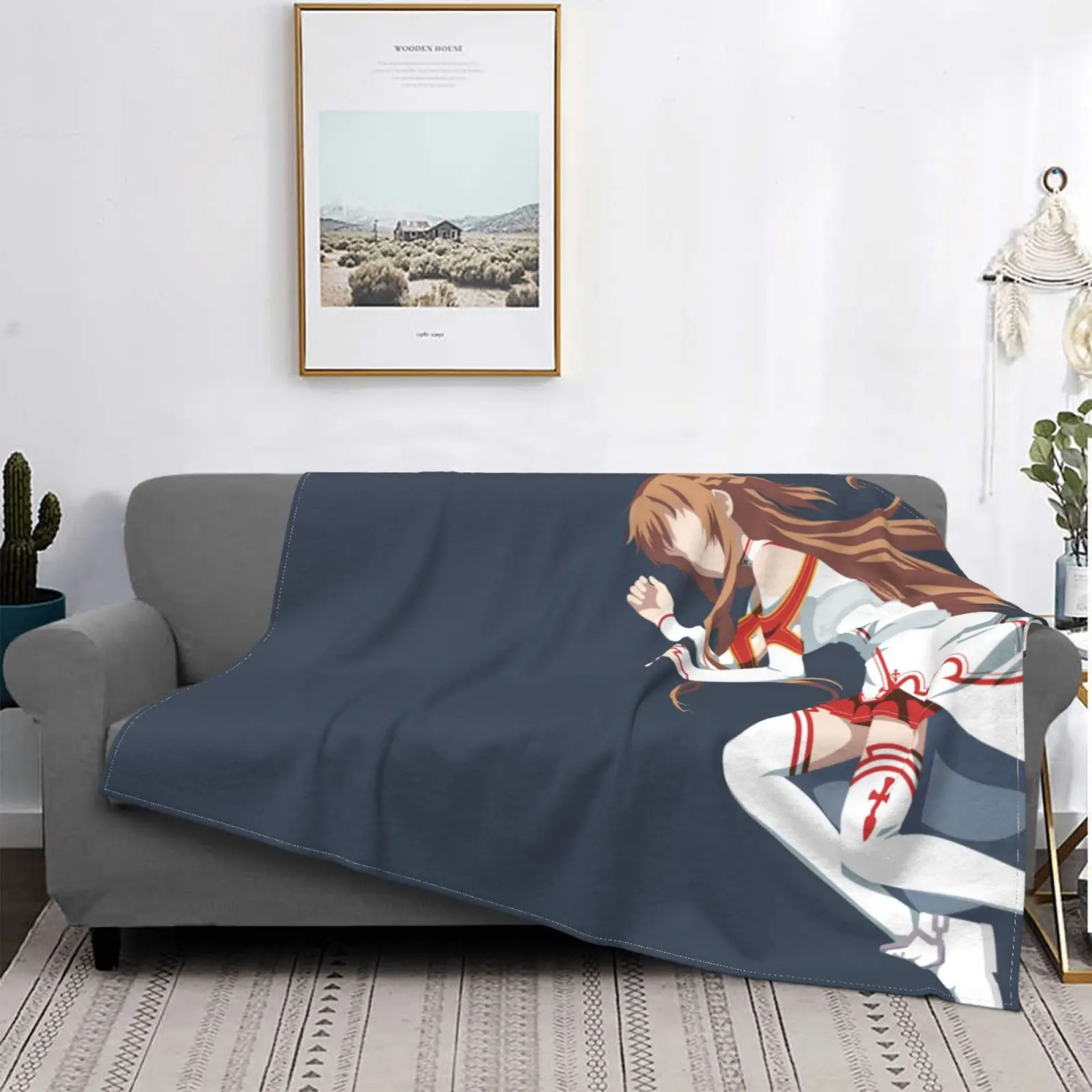 

Asuna Sword Art Online Blankets for Beds Single Side Printed 80x60 Inch Flurry Soft Cozy No Shedding No Pilling Travel