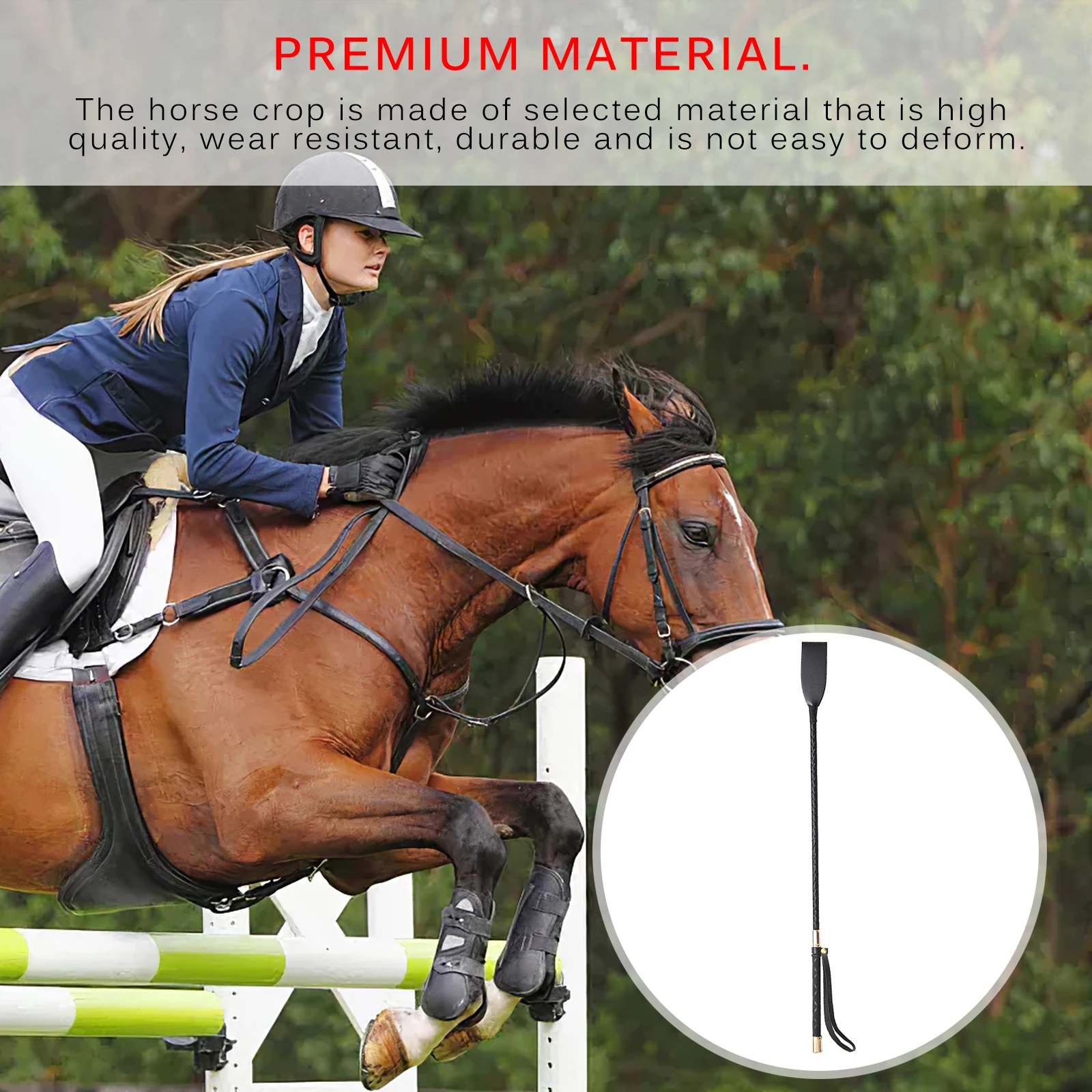 

Плетка рыцарская для верховой езды, противоскользящая износостойкая плетка из искусственной кожи с длинной ручкой для верховой езды