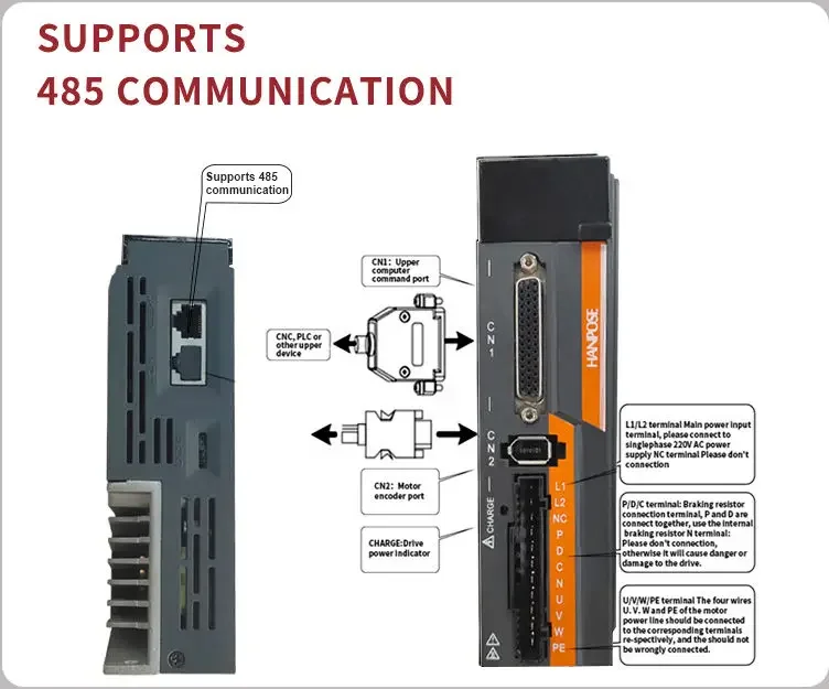 Шариковый винт серводвигателя переменного тока HANPOSE 60SB40-1620-200 Сервопривод ASD240 1