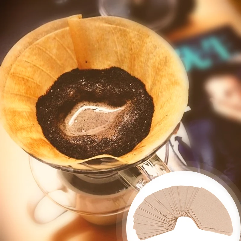 

40Pcs Disposable Coffee Filter Paper 101 V Shape Drip Coffee Cup Paper Filter Coffee Filter Natural Filter Barista Tool