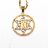 star of david necklace womenmen hiphop jewelry stainless steel judaica hebrew pendants hanukkah christmas long chain
