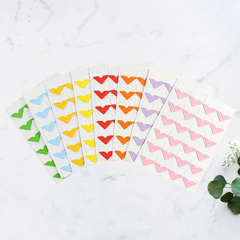 

8Pcs Photo Mounting Corners Self-adhesive Paper Photo Corner Stickers DIY Picture Accessories for Diary Album (Assorted Color)