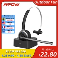 Mpow Pro Bluetooth 5 0 Headphones with Mic Charging Base Wireless Headset for Laptop Call Center Office 18H Talking Time