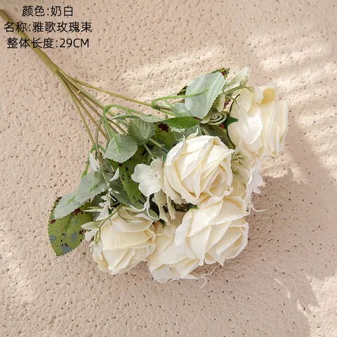 1 букет искусственных цветов, украшение для дома, Маленькие розы, букет невесты на свадьбу, шелковые цветы «сделай сам»