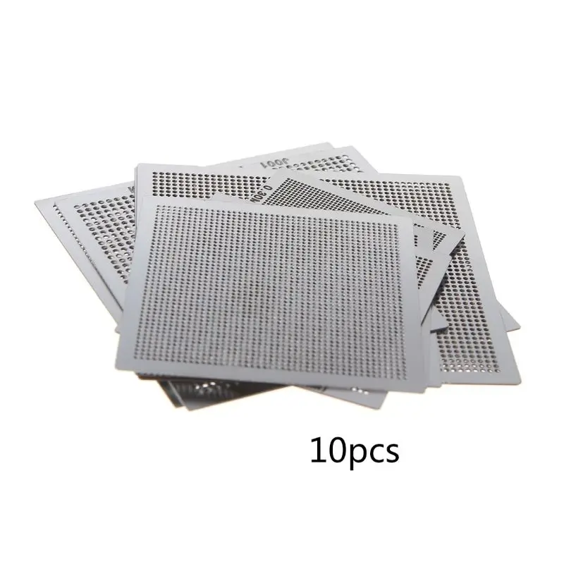 

IC Chip Stencils Parts 10Pcs/set BGA Reballing Stencil Template Kit for Computer