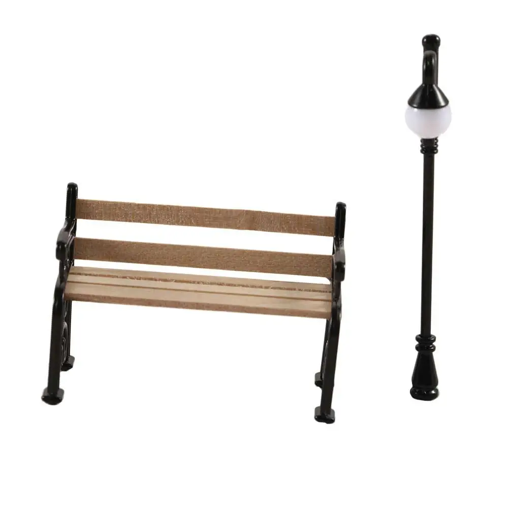 

DIY Mini Home Decor Wooden Park Bench Fairy Garden Toy Micro Landscape Miniature Figurine Micro Landscape Dollhouse Ornament