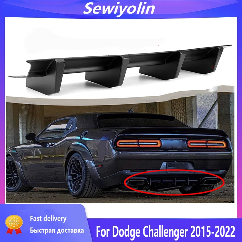 

Car Accessories Rear Bumper Lip Diffuser Spoiler Shark Fin Splitter For Dodge Challenger 2015-2022 Body Kit Chassis Deflector