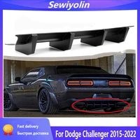 car accessories rear bumper lip diffuser spoiler shark fin splitter for dodge challenger 2015 2022 body kit chassis deflector