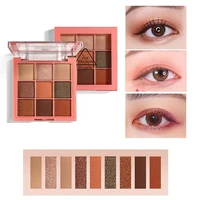 9 colors minerals sexy eyeshadow palette pearl matte glitter easy to wear brighten eye shadow peach blush womens makeup palette