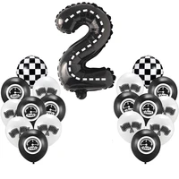 12pcsset 32inch huge black number with sticker race track birthday balloon 12345678 too fast racing themed birthday party decor