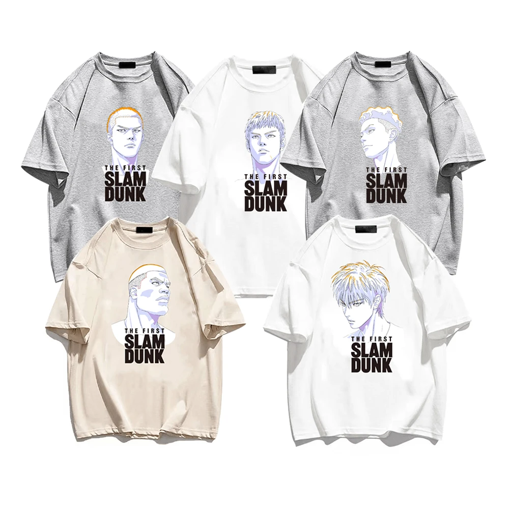 

Slam Dunk уличная одежда с японскими аниме-принтами унисекс футболка модная первая команда Xiangbei Harajuku Хлопковая мужская одежда мультяшная футбо...