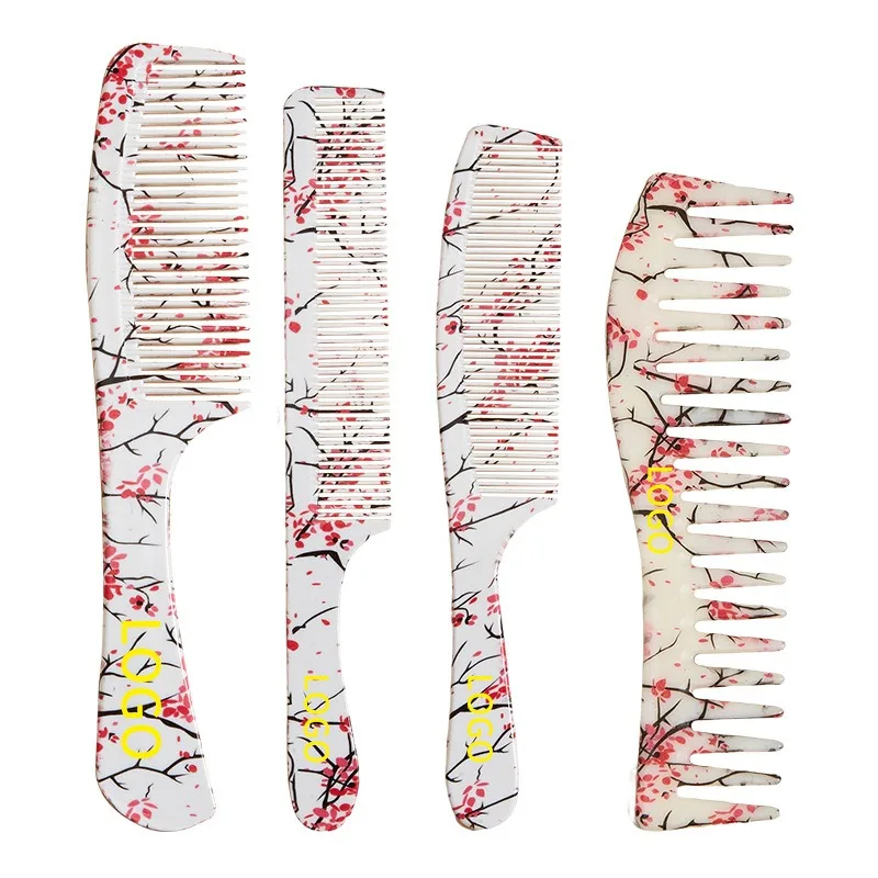 

Wanmei Amazon Cross Border Water Transfer Printing Plum Blossom Comb 4 Options ABS Plum Blossom Women's Comb Smooth Hair Comb Ne