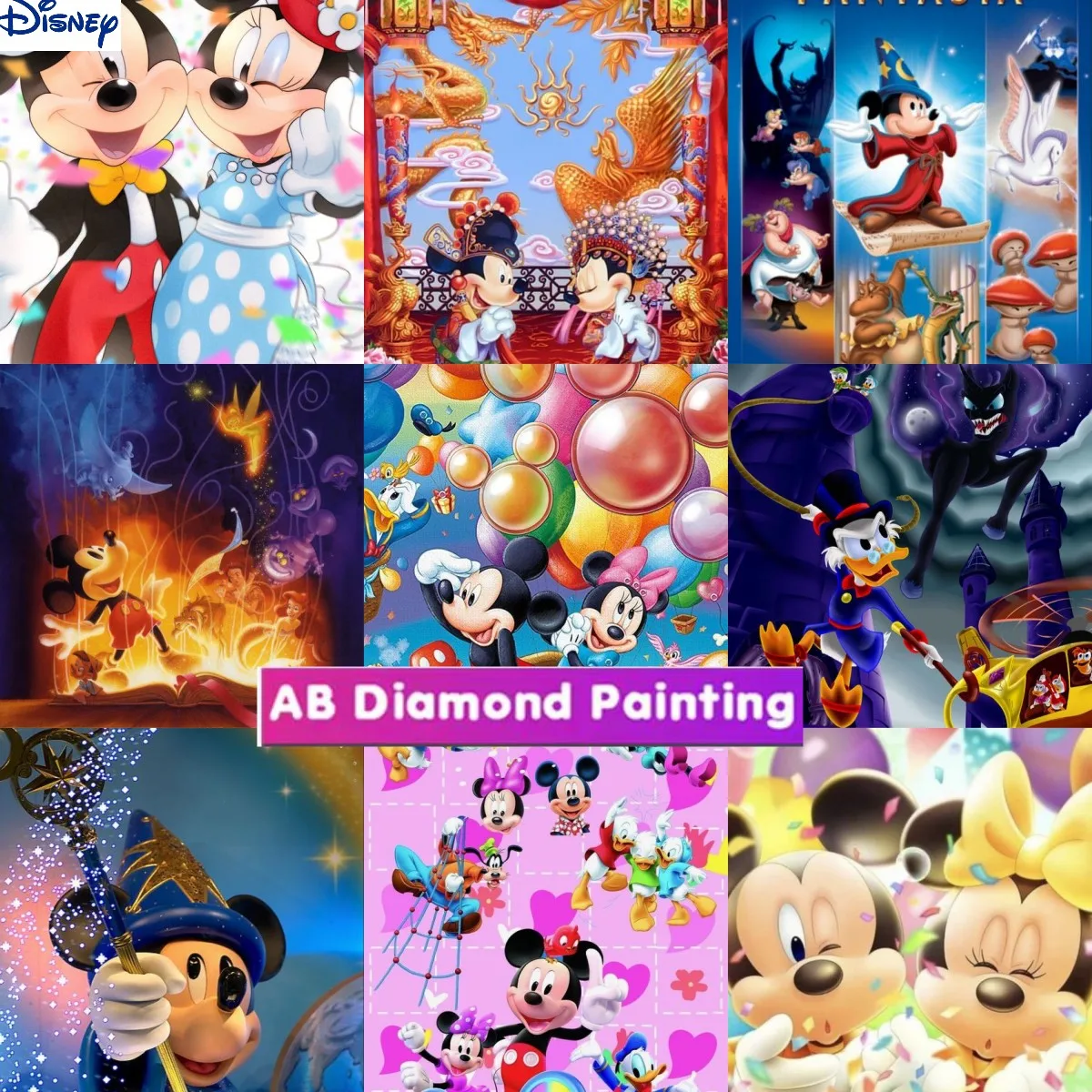 

Disney 5D Diamond Painting Round Diamond Embroidery Animals Mickey Minnie Mouse Pictures Of Rhinestones Mosaic Home Decor