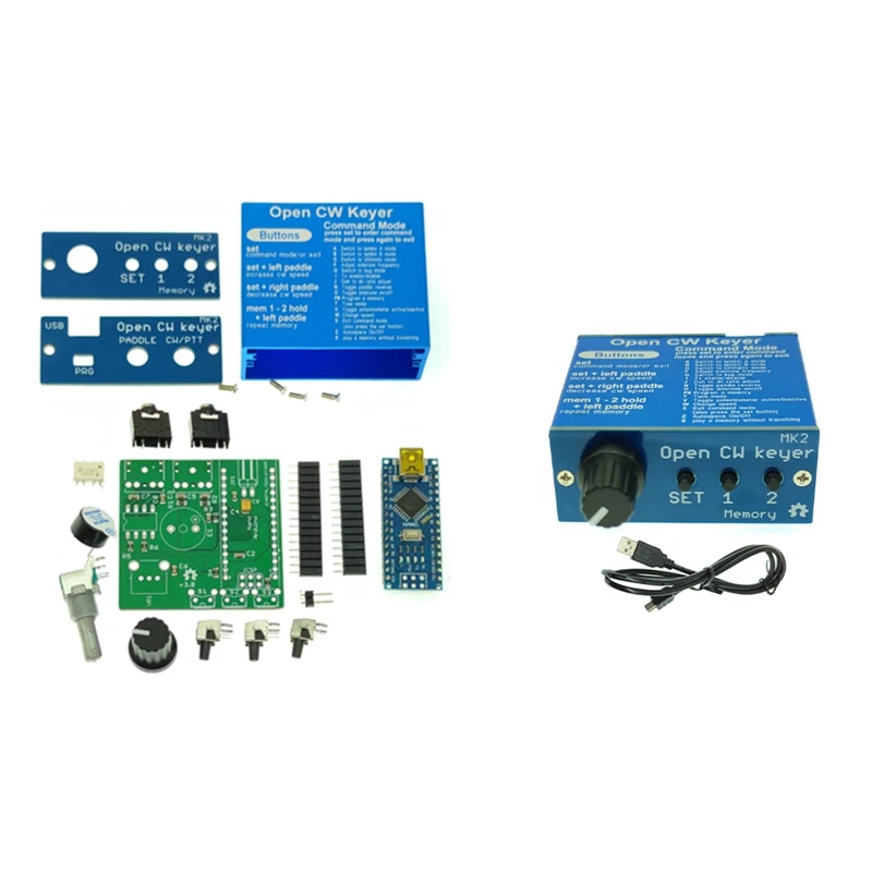 

Top Deals Open CW Keyer MK2 KIT With Metal Case CW Keyer MK2 KIT CW Speed Adjustable From 1 To 999 WPM