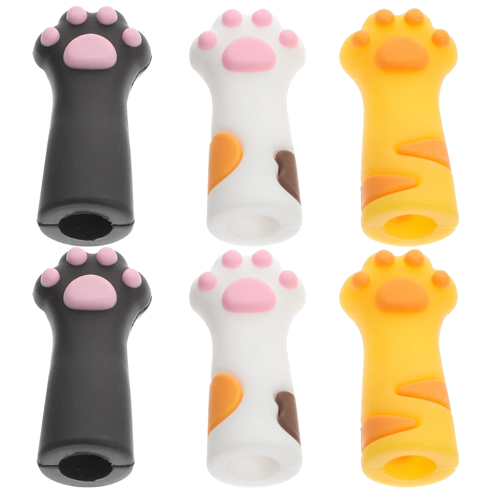 

6 Pcs Pen Case Silicone Animals Cat Claw Extenders Protective Lovely Covers Silica Gel Adorable Protectors Pupils